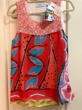 Desigual Sleeveless Flowy Multi-color Top from Spain